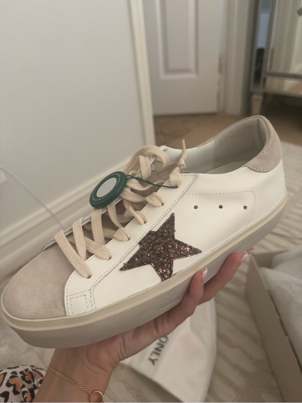 Golden Goose White/Beige Hi Star Classic Women's Sneakers - Picture 4 of 10
